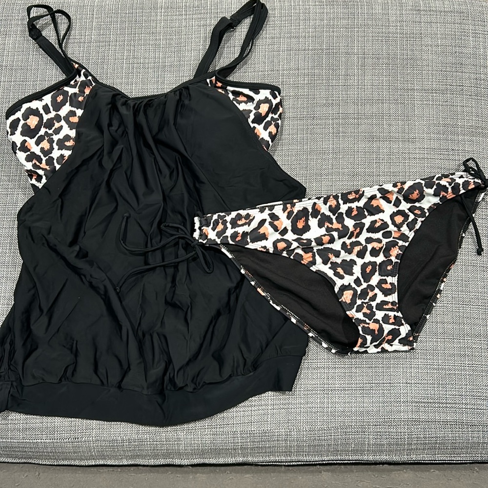 Cheetah Print Tankini Set